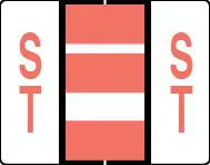 Buchstabenetikett (gross) "ST", Farbe rosa, 50/Bogen