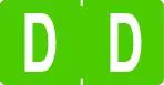 Klass.-Etikett (klein), Buchst. "D", hellgrün, 500 Stck.