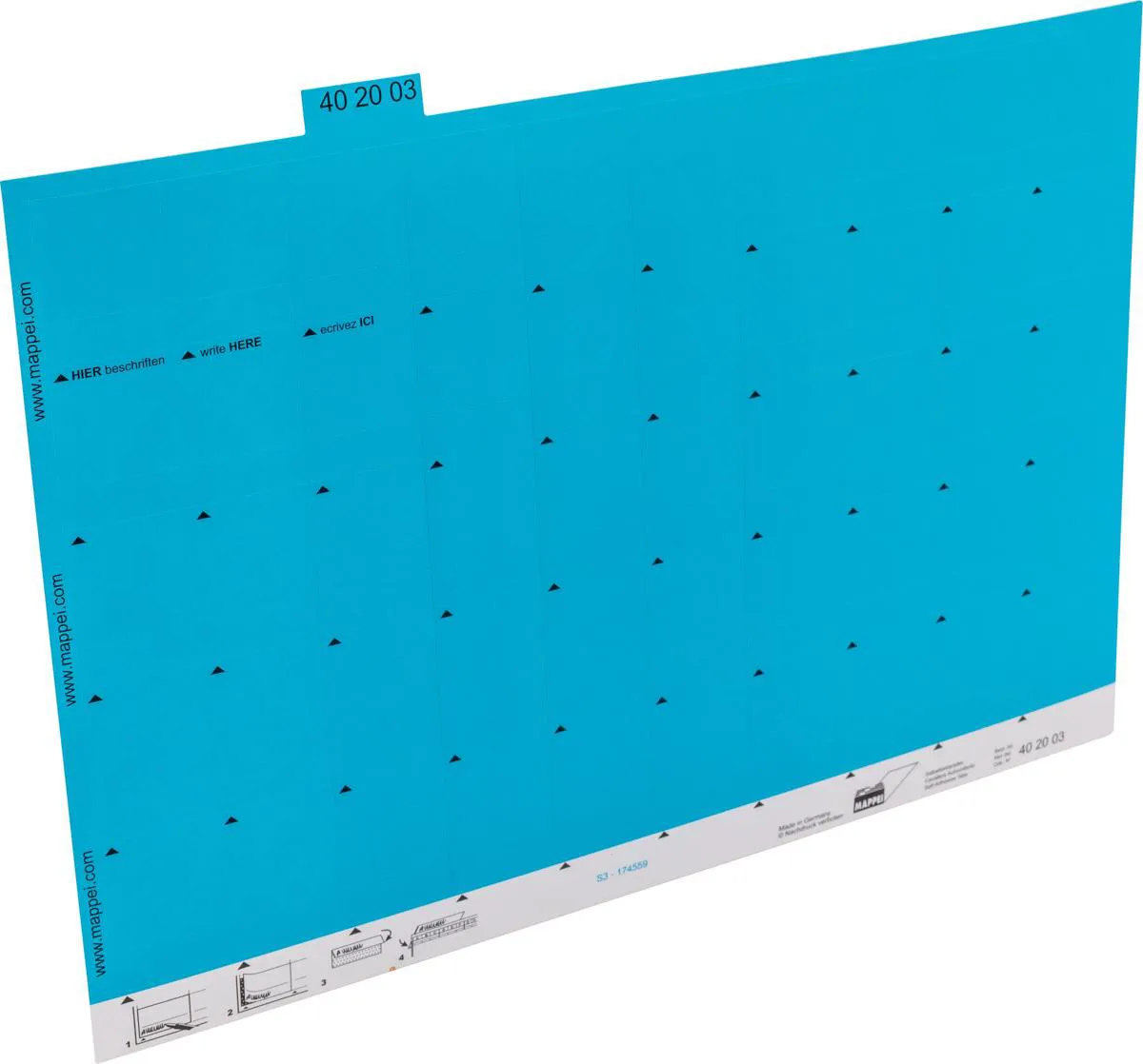 Selbstklebe-Reiter, blau, 30 mm breit, Karton