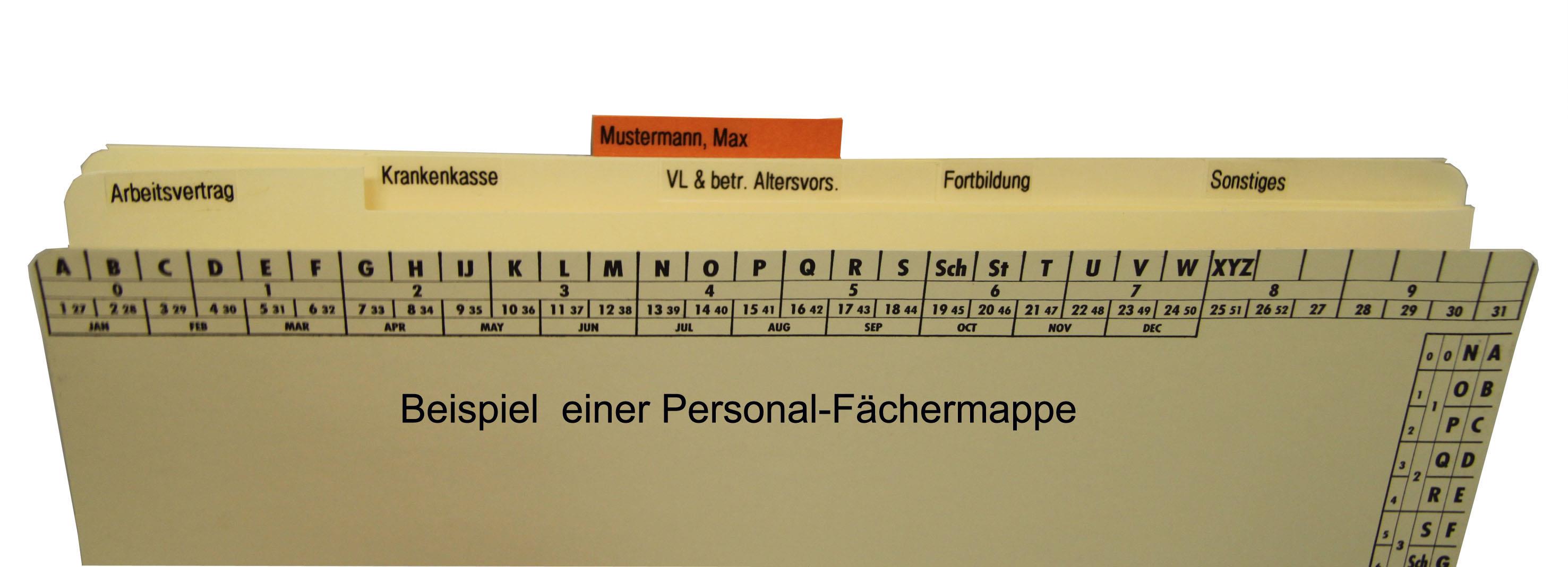 Fächermappe f. DIN A4, 5 Fächer, Natron hell, 230 g/qm