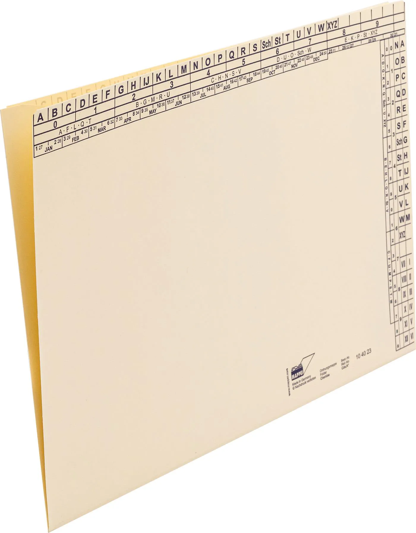 Ordnungsmappe f. DIN A4, Officekarton hell, 170 g/qm