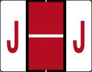 Buchstabenetikett (gross) "J", Farbe rot, 500/Rolle