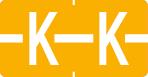 Klass.-Etikett (klein), Buchst. "K", hellorange, 500 Stck.