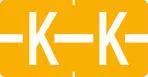 Klass.-Etikett (klein), Buchst. "K", hellorange, 500 Stck.
