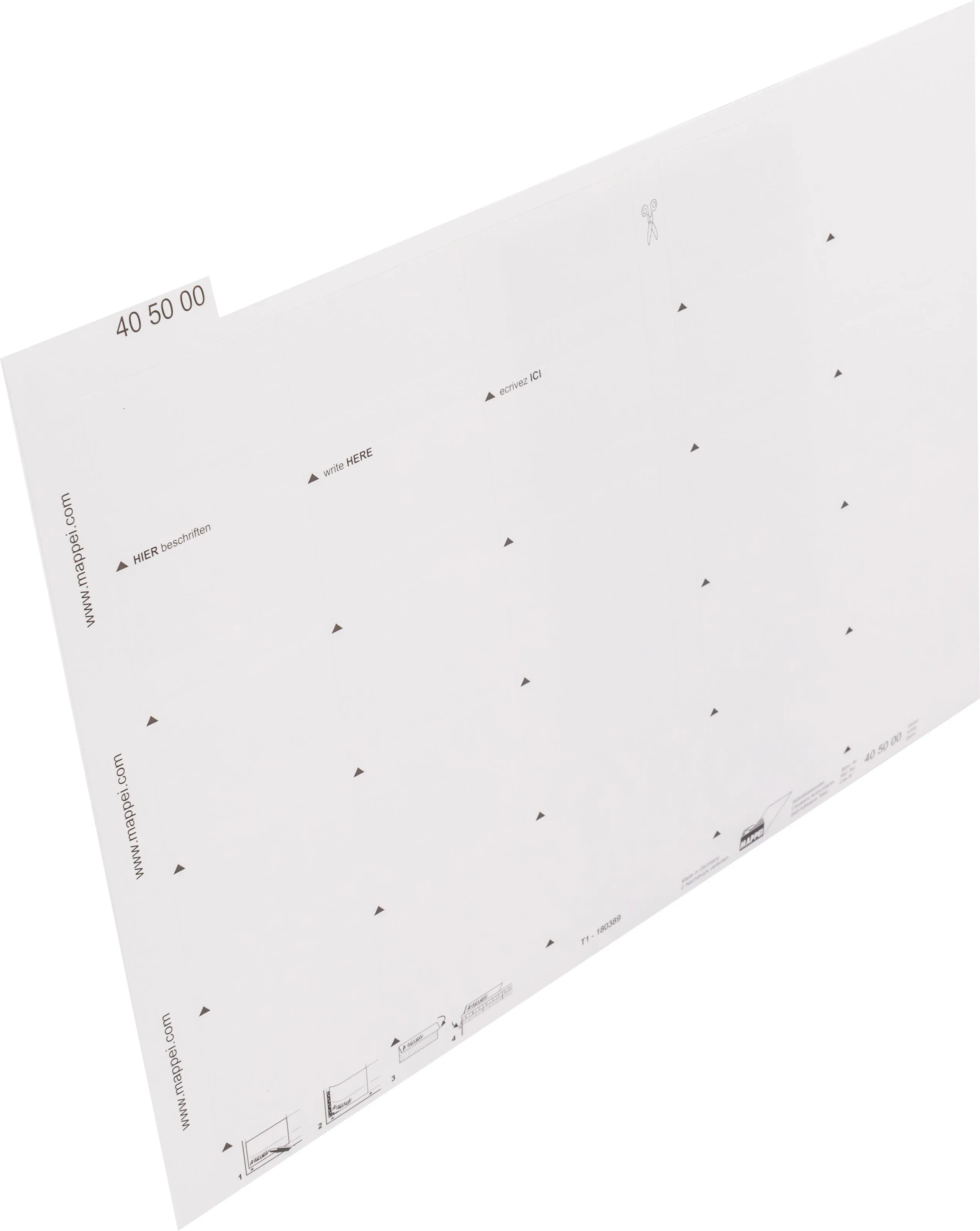 Selbstklebe-Reiter, weiss, 55 mm breit, Karton