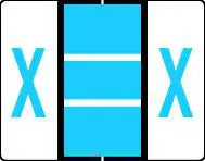Buchstabenetikett (gross) "X", Farbe blau, 50/Bogen