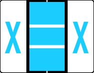 Buchstabenetikett (gross) "X", Farbe blau, 50/Bogen