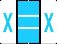 Buchstabenetikett (gross) "X", Farbe blau, 50/Bogen