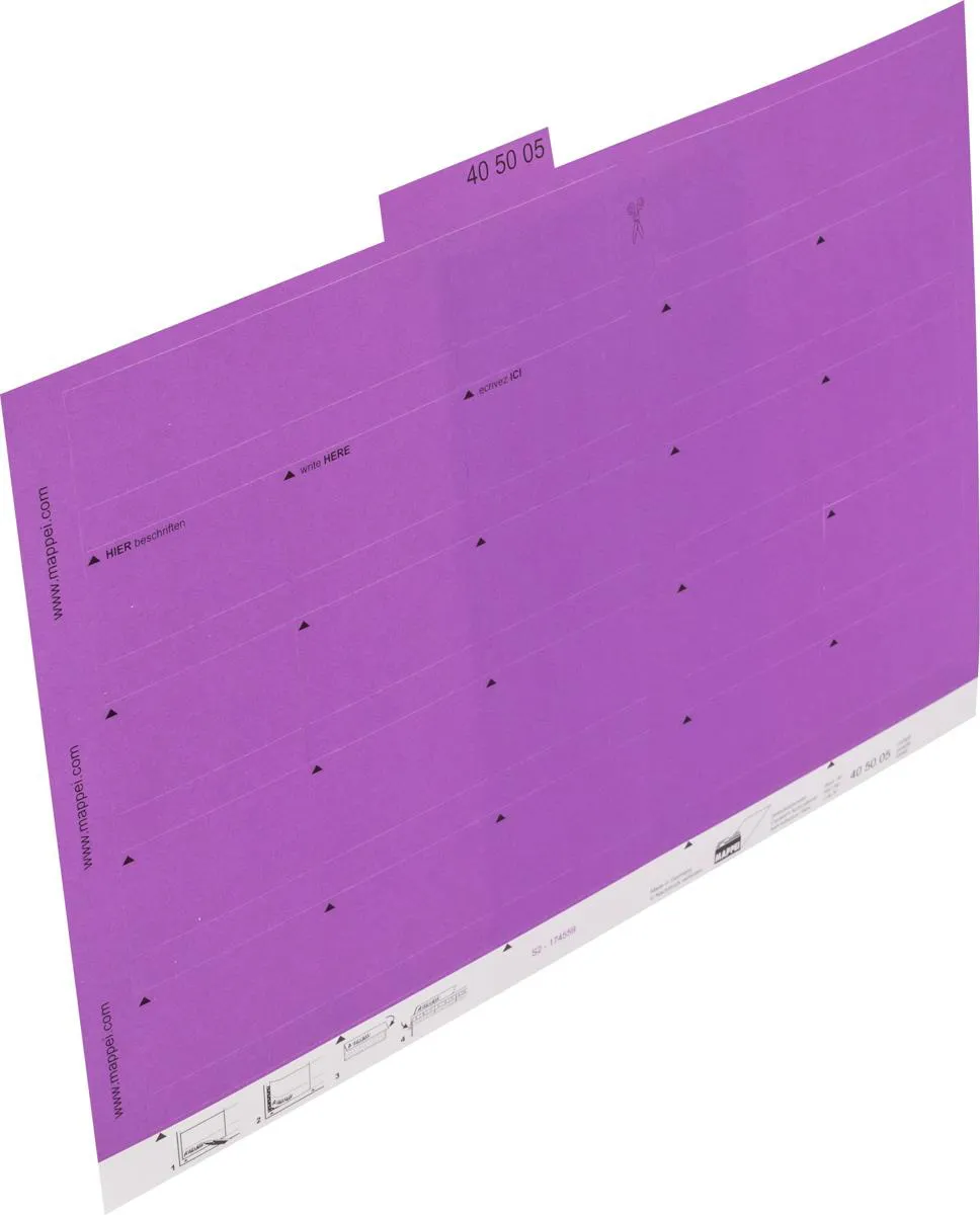 Selbstklebe-Reiter, violett, 55 mm breit, Karton