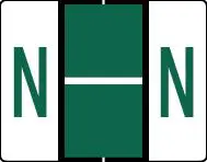 Buchstabenetikett (gross) "N", Farbe dunkelgrün, 50/Bogen