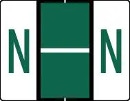 Buchstabenetikett (gross) "N", Farbe dunkelgrün, 50/Bogen