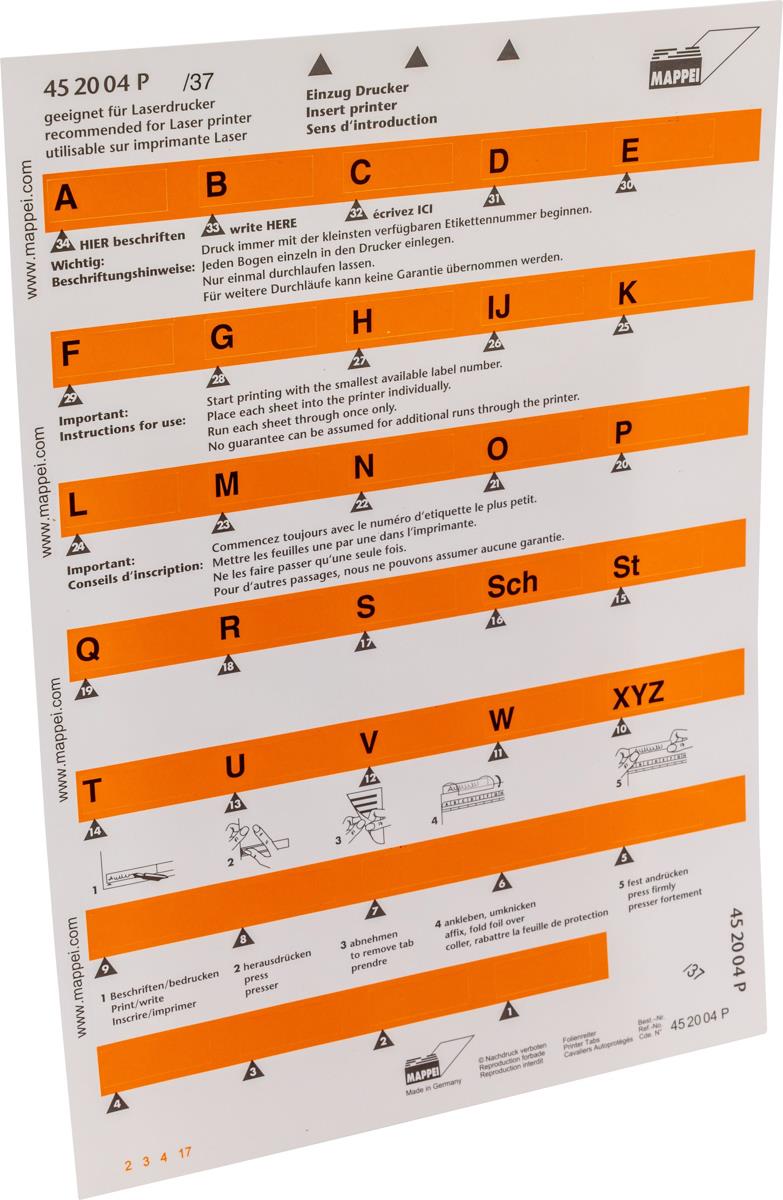 Selbstklebe-Printreiter (Folie), "A-XYZ", 30 mm breit