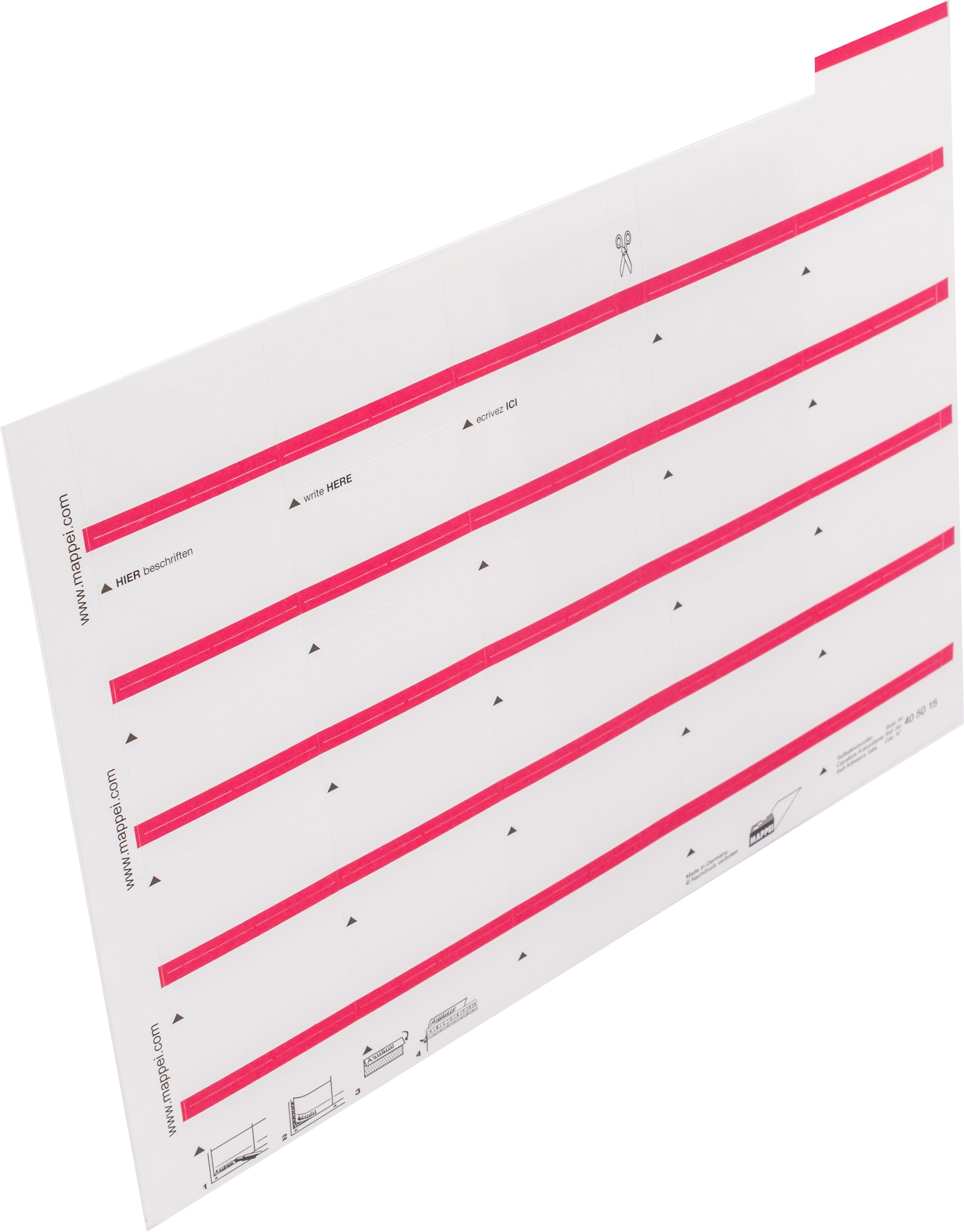 Selbstklebe-Reiter, dunkelrosa, 55 mm breit, Karton