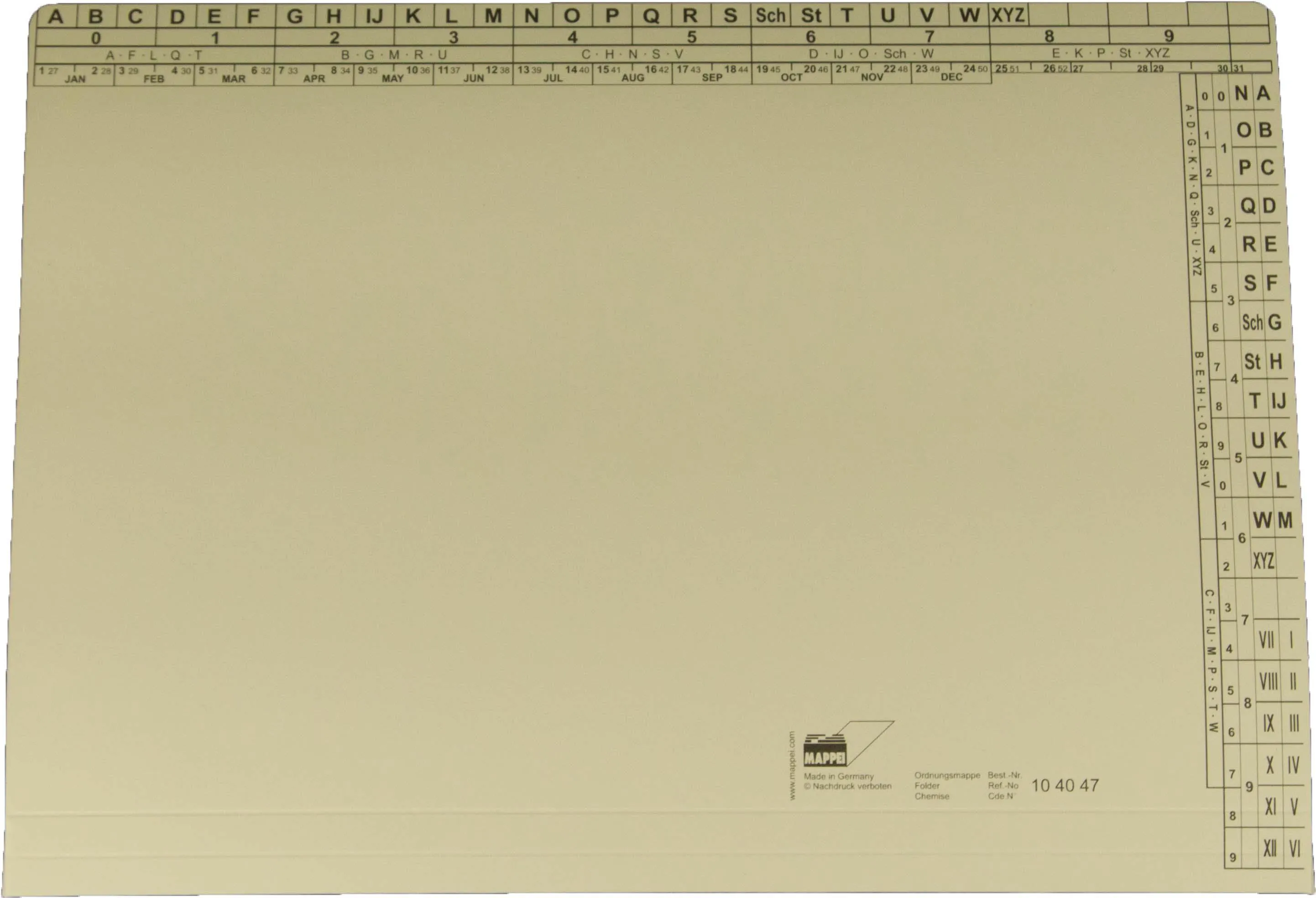 Ordnungsmappe f. DIN A4, 350 g/qm