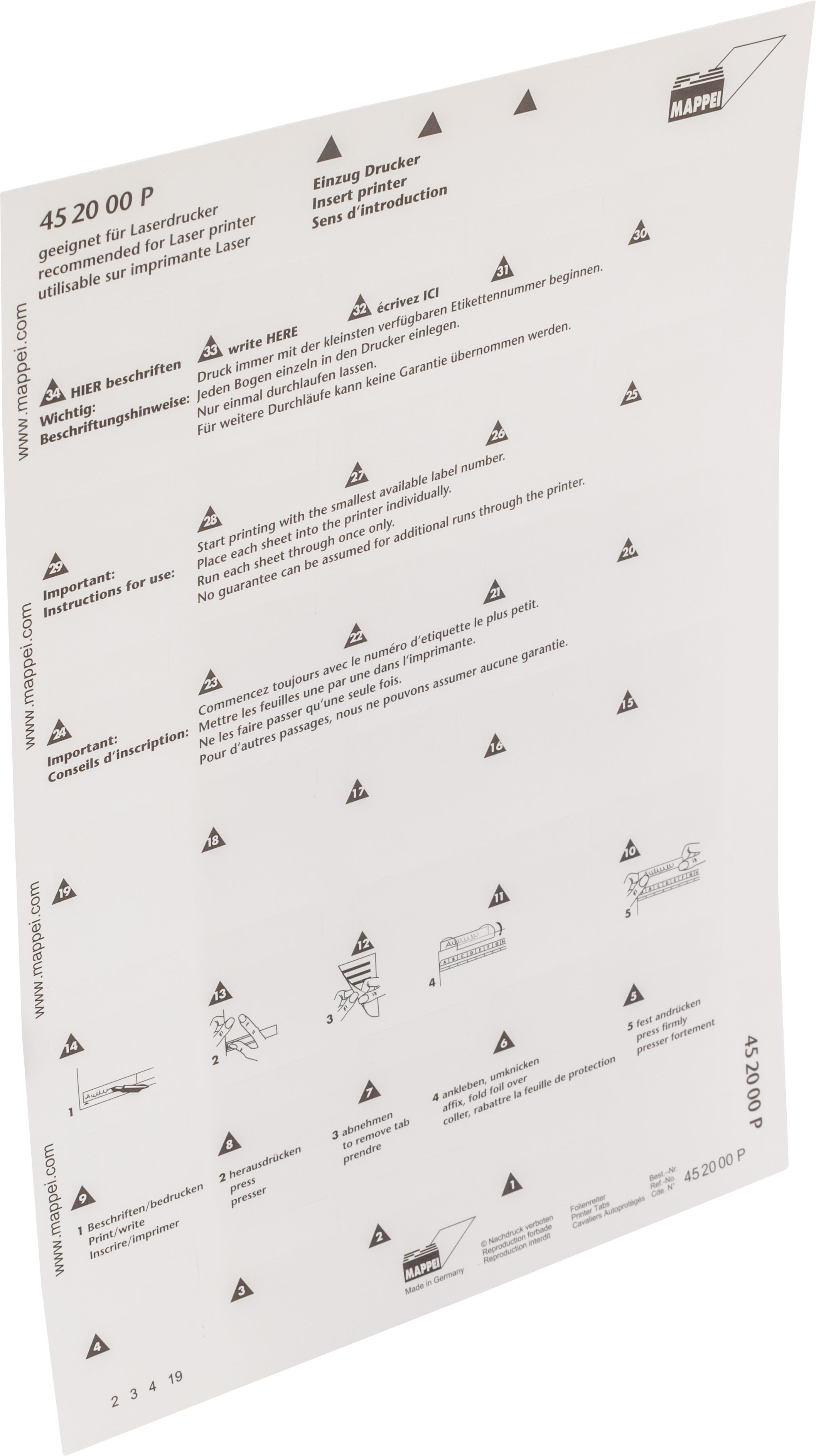 Selbstklebe-Printreiter, weiss, 30 mm breit