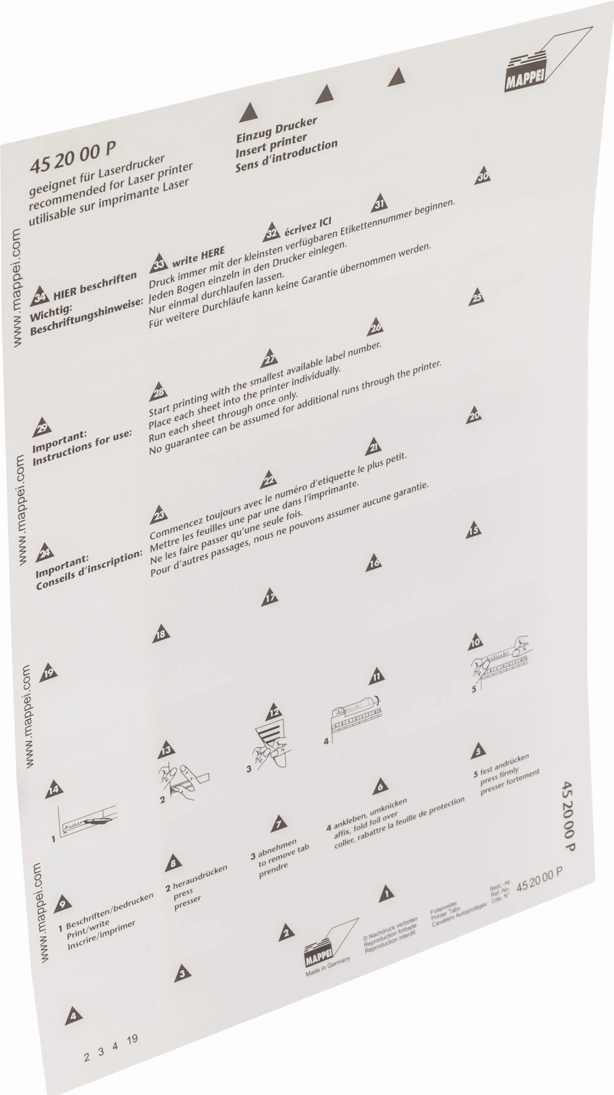 Selbstklebe-Printreiter, weiss, 30 mm breit