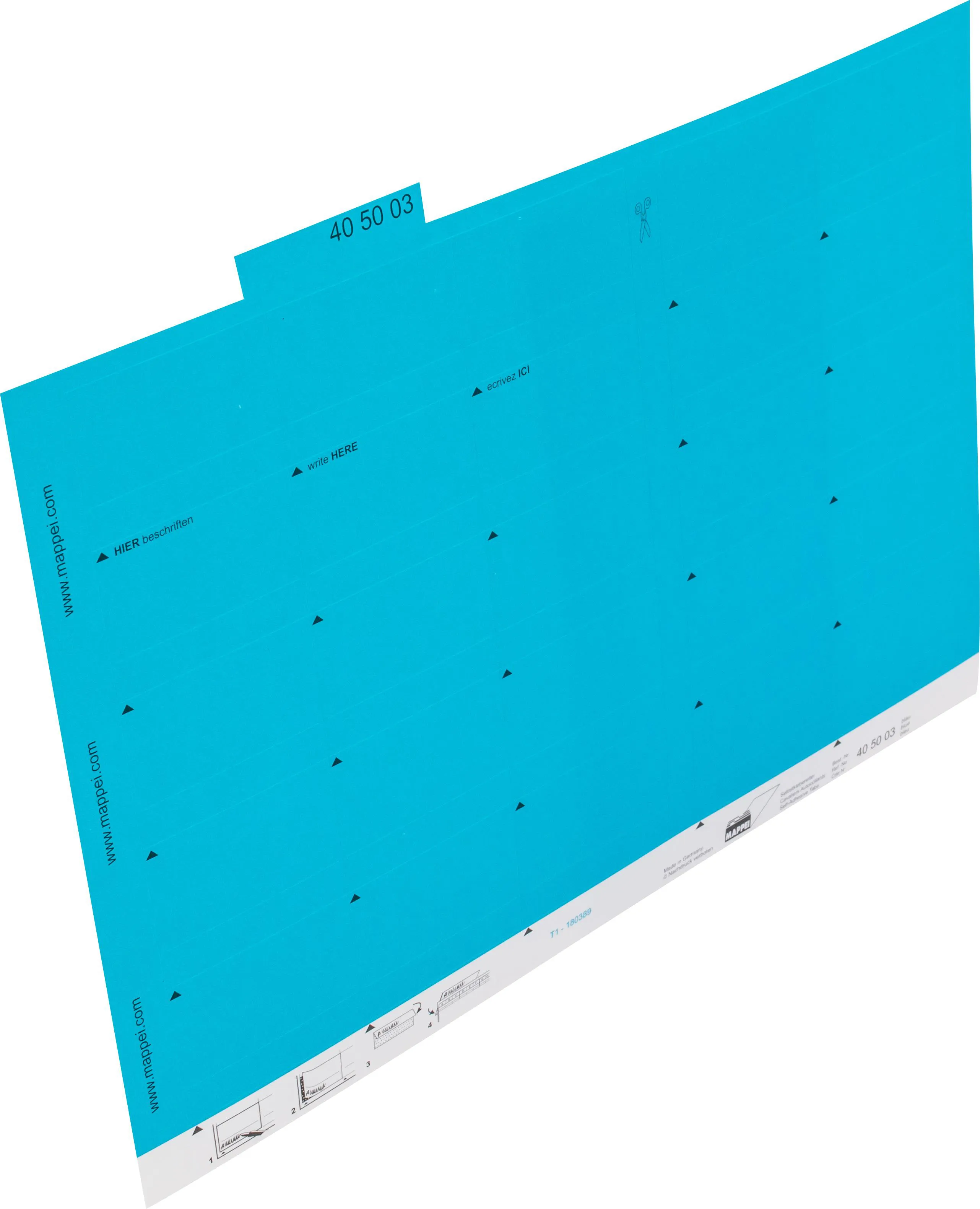 Selbstklebe-Reiter, blau, 55 mm breit, Karton