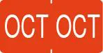 Monatsetikett "OCT", orange, 500 Stck./Rolle