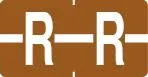 Klass.-Etikett (klein), Buchst. "R", braun, 500 Stck.-Artikelnummer-761278/18