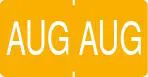Monatsetikett "AUG", gelb, 500 Stck./Rolle