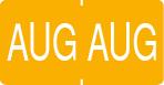 Monatsetikett "AUG", gelb, 500 Stck./Rolle