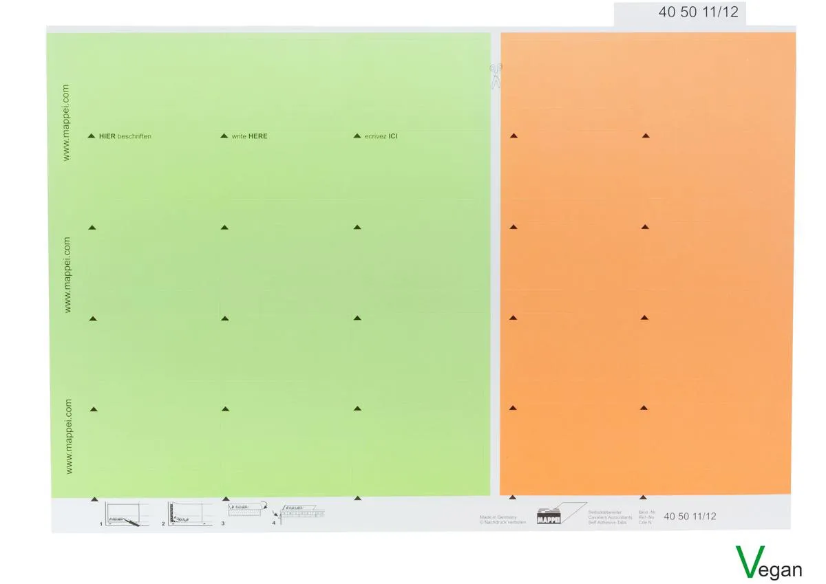Selbstklebereiter, Kombibogen h´grün/h´orange, 55 mm breit