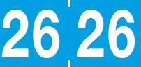 Jahreszahletiketten "26" Farbe blau, 500/Rolle
