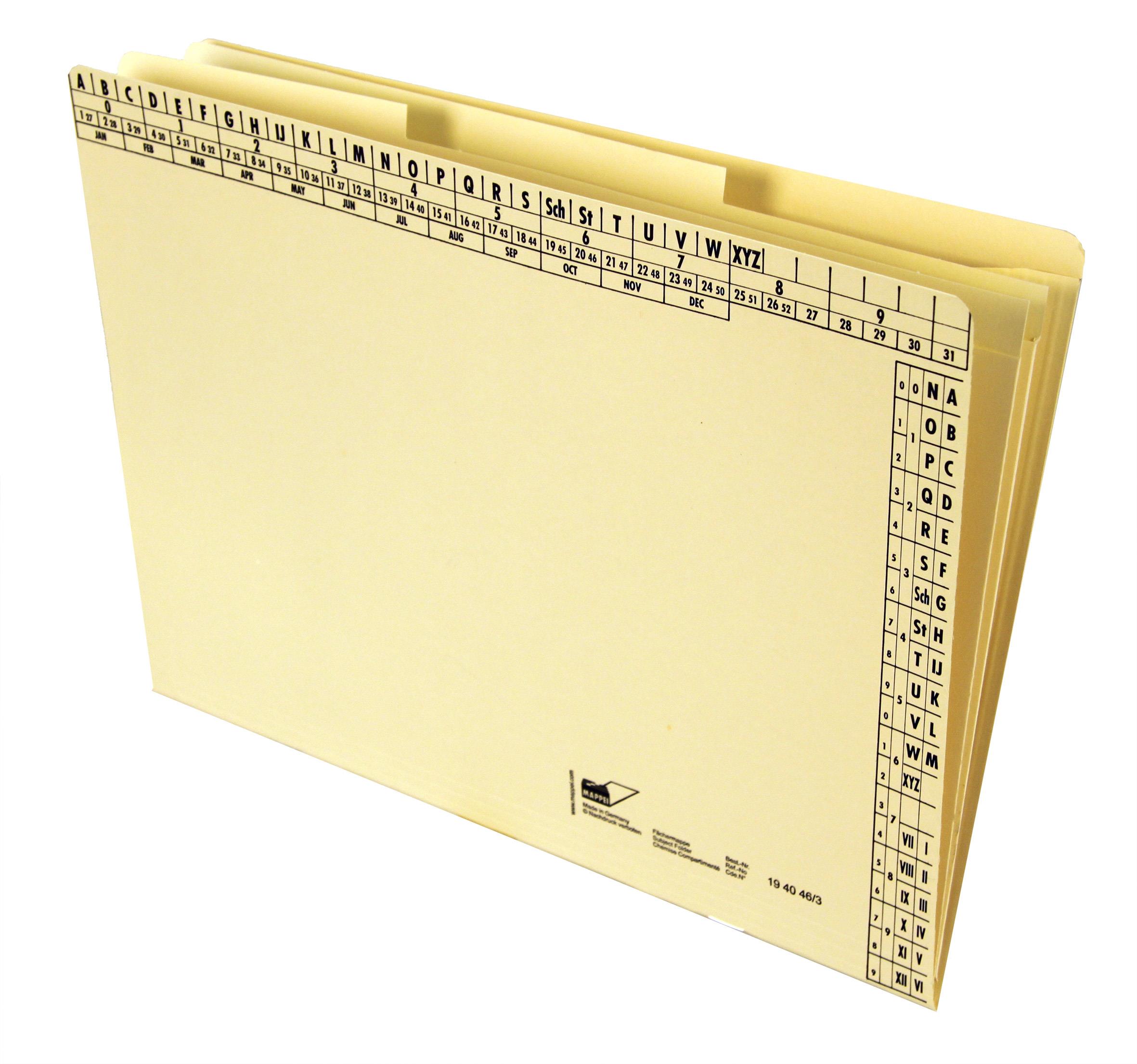 Fächermappe A4, 3 Fächer, Natron hell, 230 g/qm