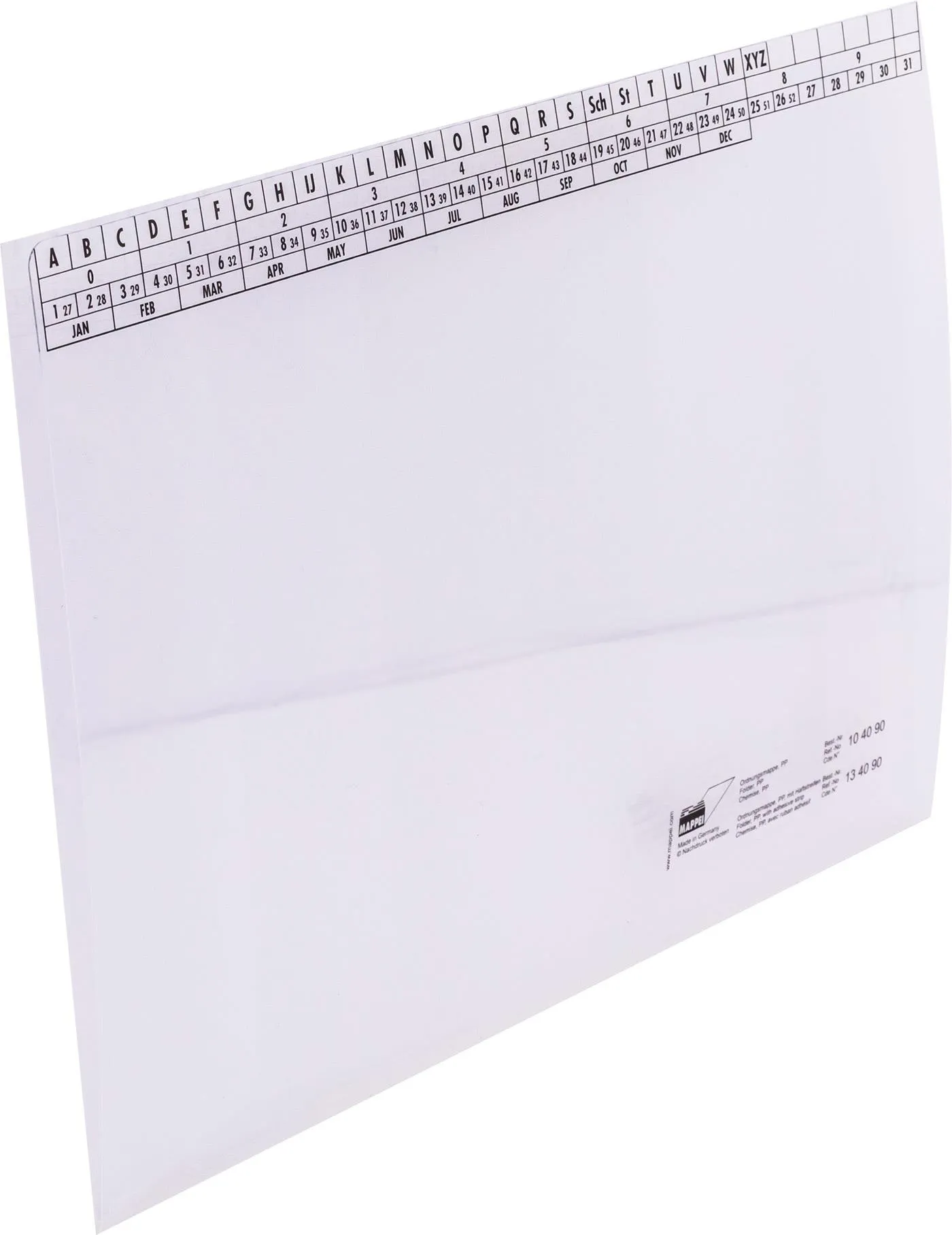 Ordnungsmappe f. DIN A4, PP, 400 g/qm, glashell-Artikelnummer-104090