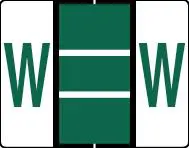 Buchstabenetikett (gross) "W", Farbe dunkelgrün, 50/Bogen