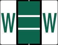 Buchstabenetikett (gross) "W", Farbe dunkelgrün, 50/Bogen
