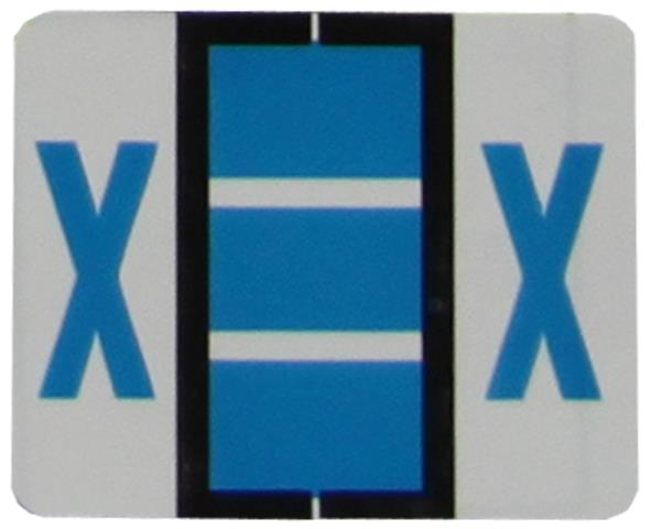 Buchstabenetikett (gross) "X", Farbe blau, 500/Rolle