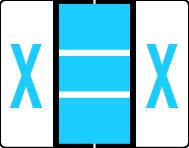 Buchstabenetikett (gross) "X", Farbe blau, 500/Rolle