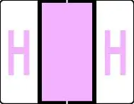 Buchstabenetikett (gross) "H", Farbe lila, 50/Bogen