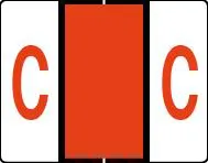 Buchstabenetikett (gross) "C", Farbe orange, 500/Rolle