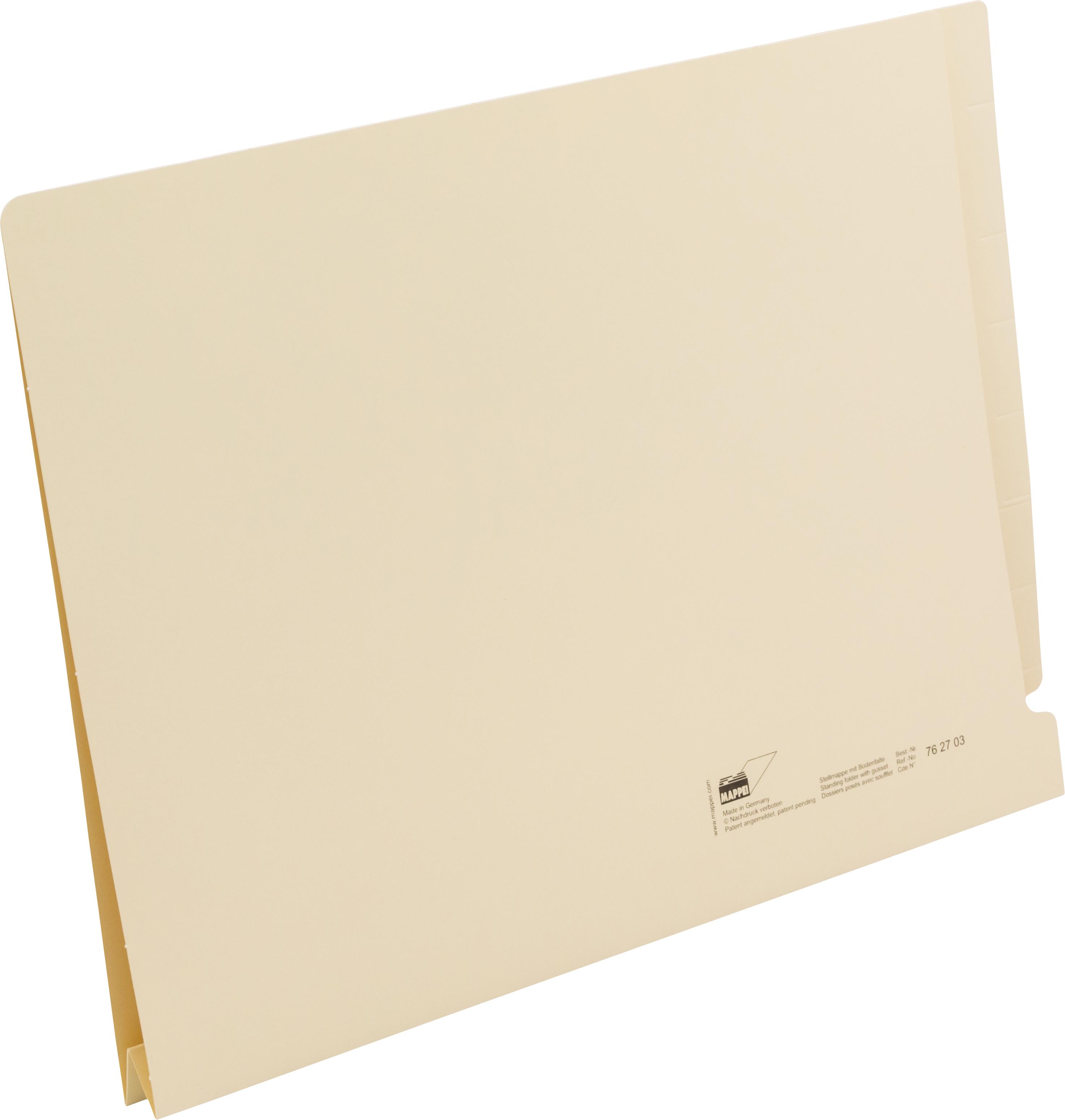 TABCOLOR-Mappe f. A4, m. 4 cm Bodenfalte, Zellst. 350 g/qm