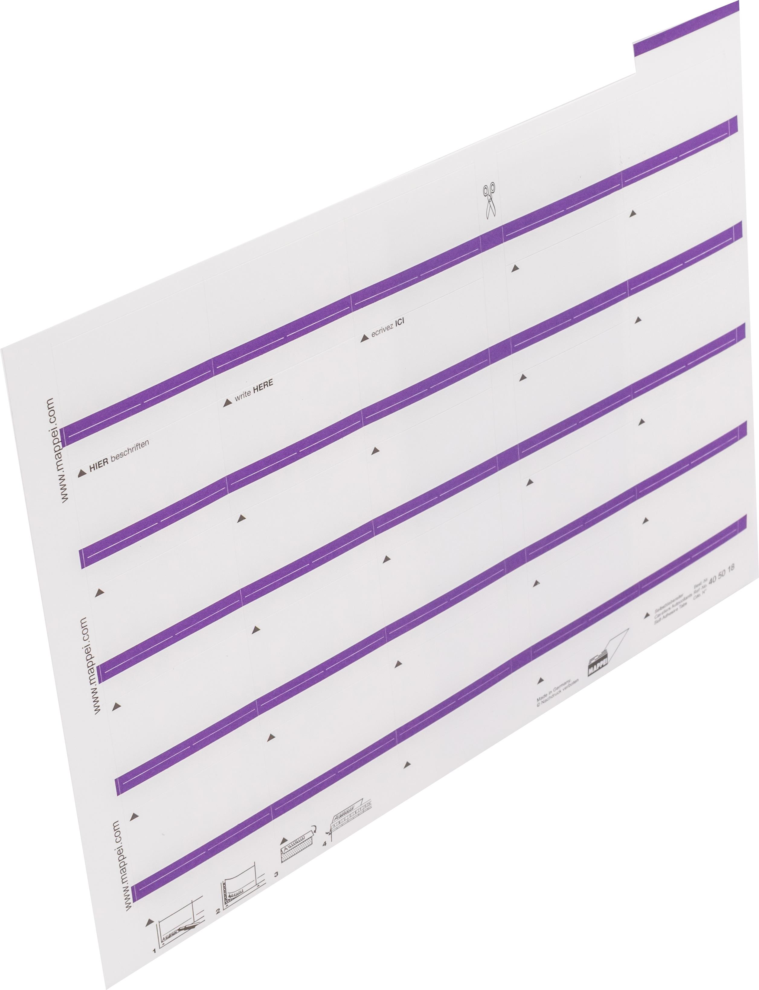 Selbstklebe-Reiter, violett-glau, 55 mm breit, Karton