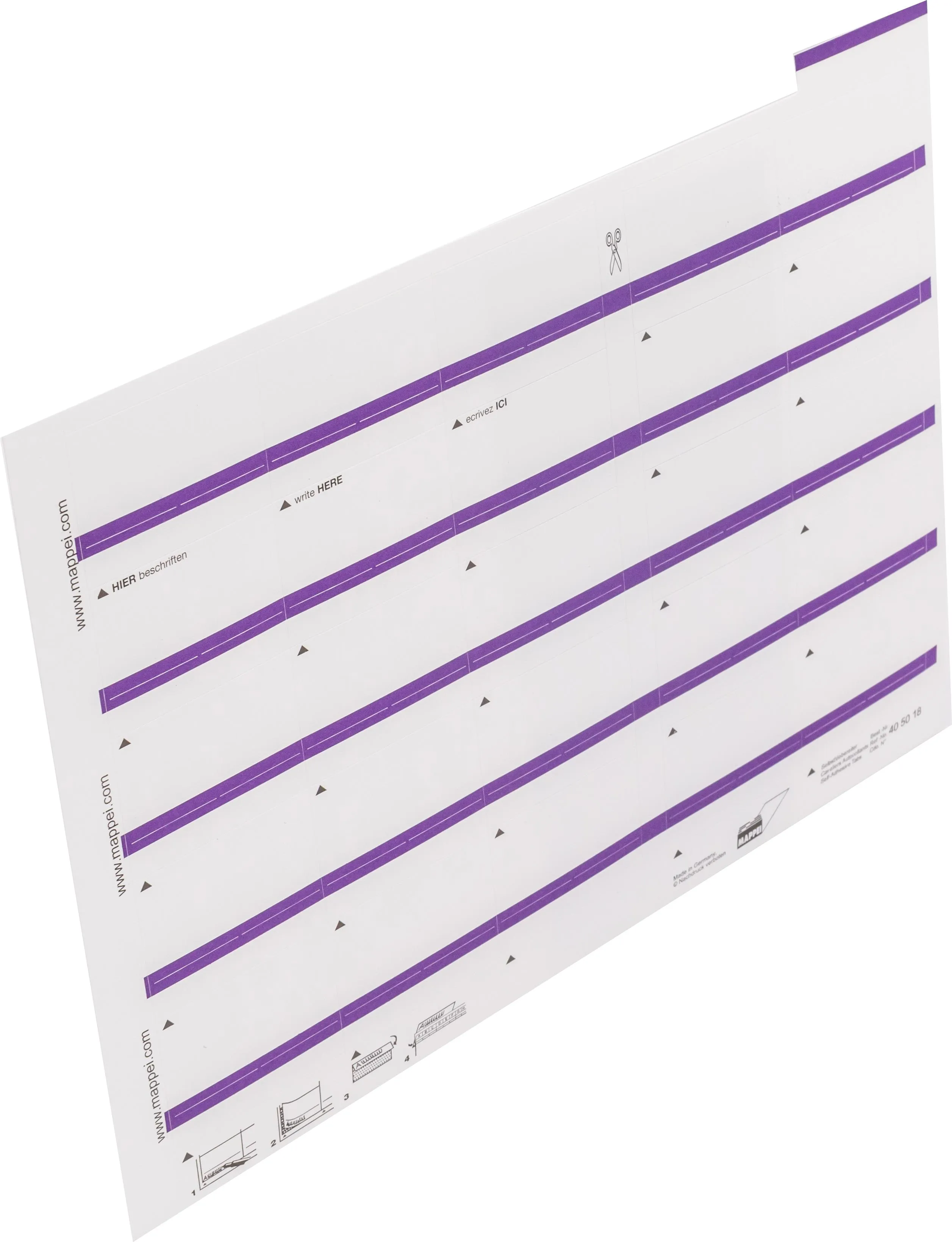 Selbstklebe-Reiter, violett-glau, 55 mm breit, Karton-Artikelnummer-405018