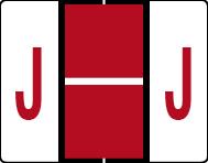 Buchstabenetikett (gross) "J", Farbe rot, 50/Bogen