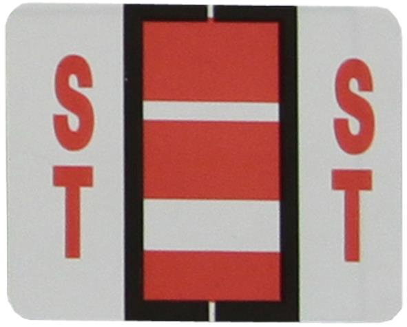 Buchstabenetikett (gross) "ST", Farbe rosa, 50/Bogen