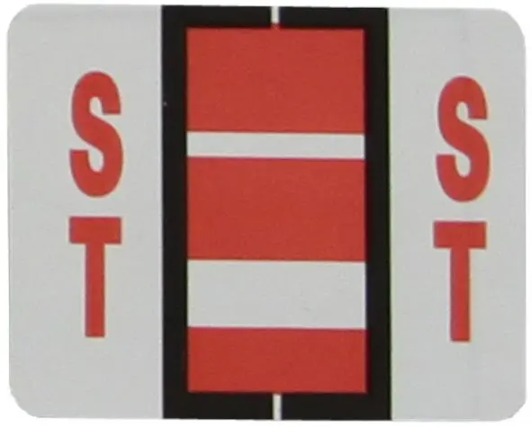 Buchstabenetikett (gross) "ST", Farbe rosa, 50/Bogen