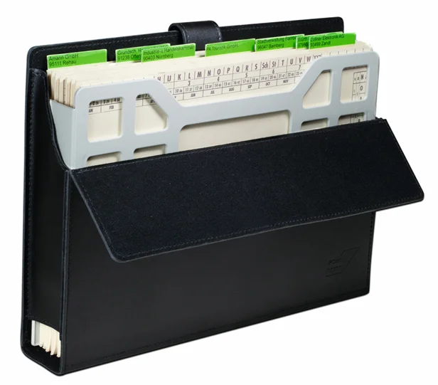 Sammler aus Rindsleder f. Mappen A4, 5,5 cm breit, schwarz