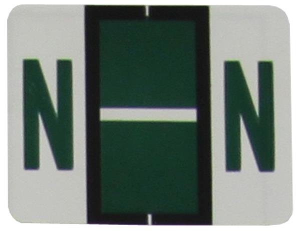 Buchstabenetikett (gross) "N", Farbe dunkelgrün, 500/Rolle