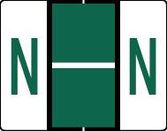 Buchstabenetikett (gross) "N", Farbe dunkelgrün, 500/Rolle