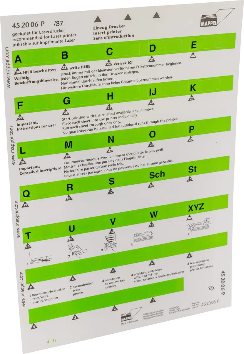 Selbstklebe-Printreiter (Folie), "A-XYZ", 30 mm breit-Artikelnummer-452006/37P
