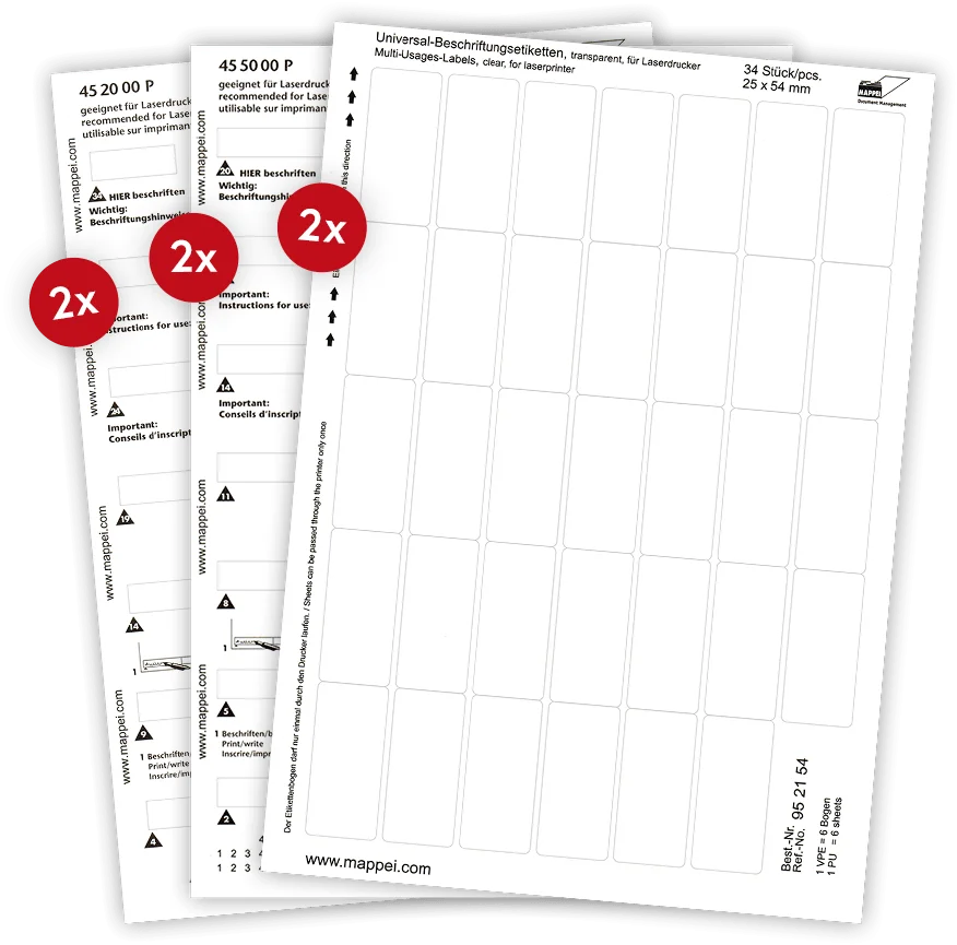 Darstellung des Musterbogen Sets