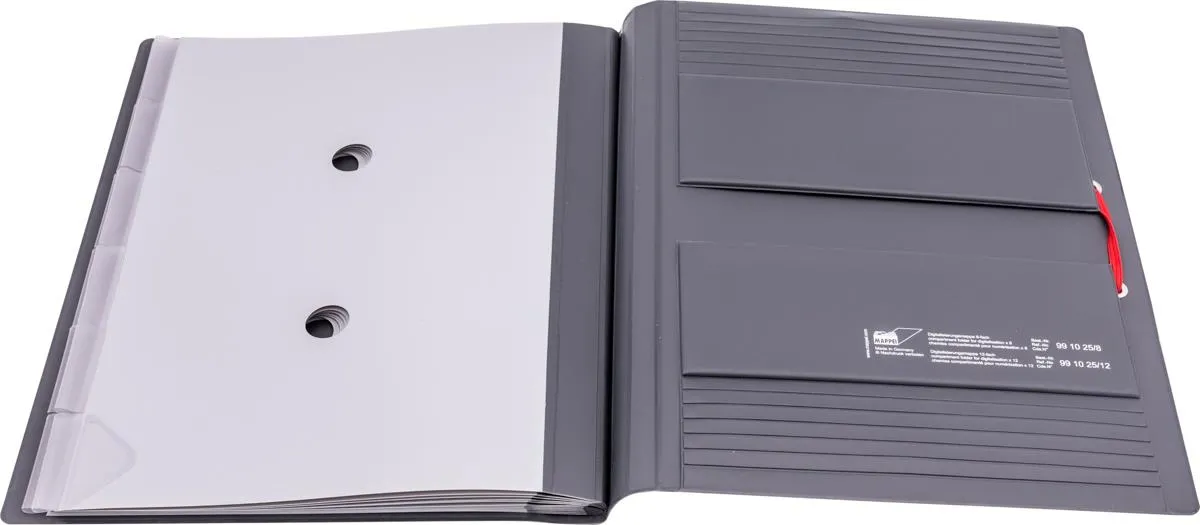Fächermappe mit Register, 255 x 315 mm, PVC, grau-Artikelnummer-991025/12