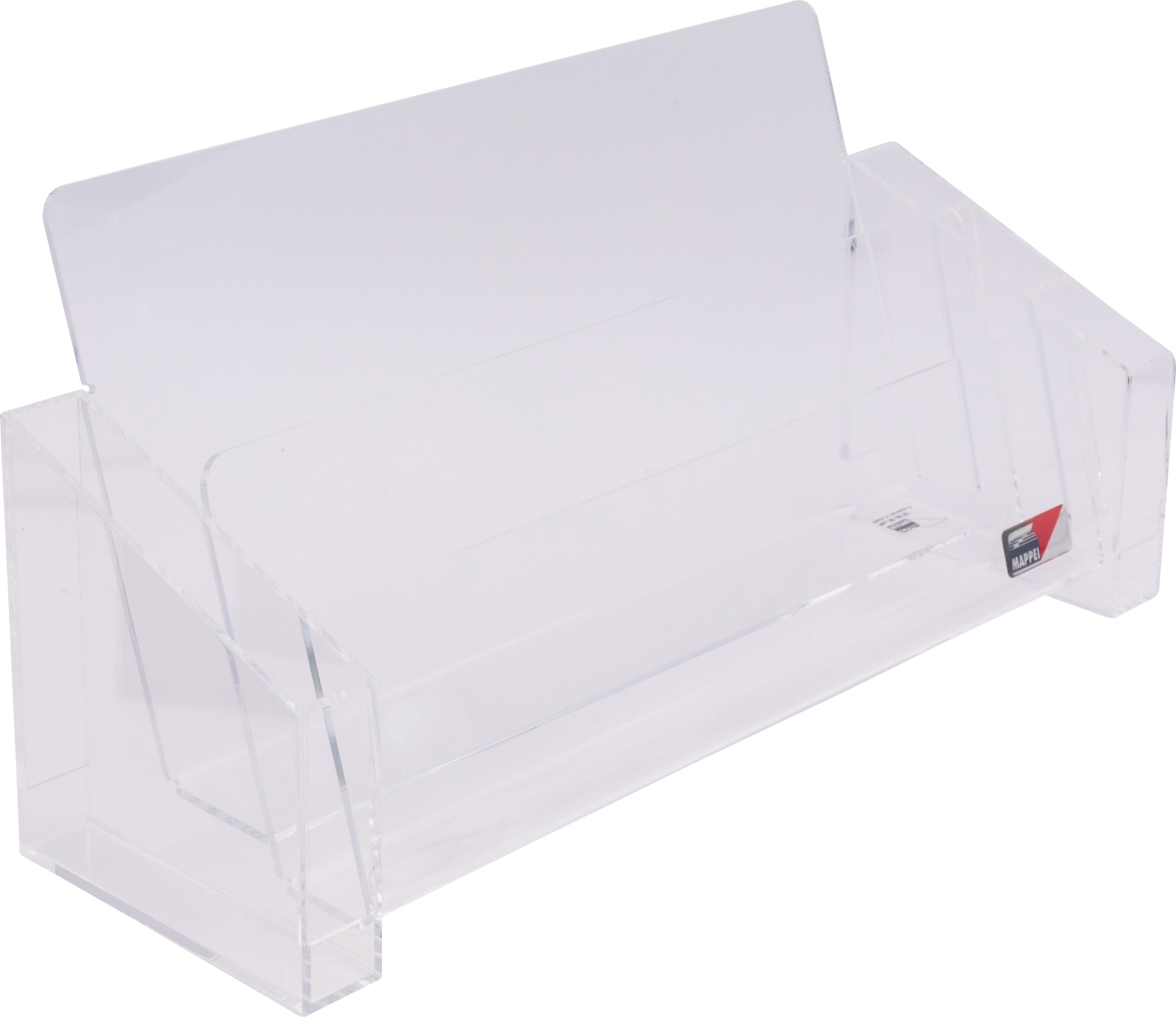 Schreibtisch-Organizer f. DIN A4, mit 2 Fächern u. Seitenfach, Acrylglas