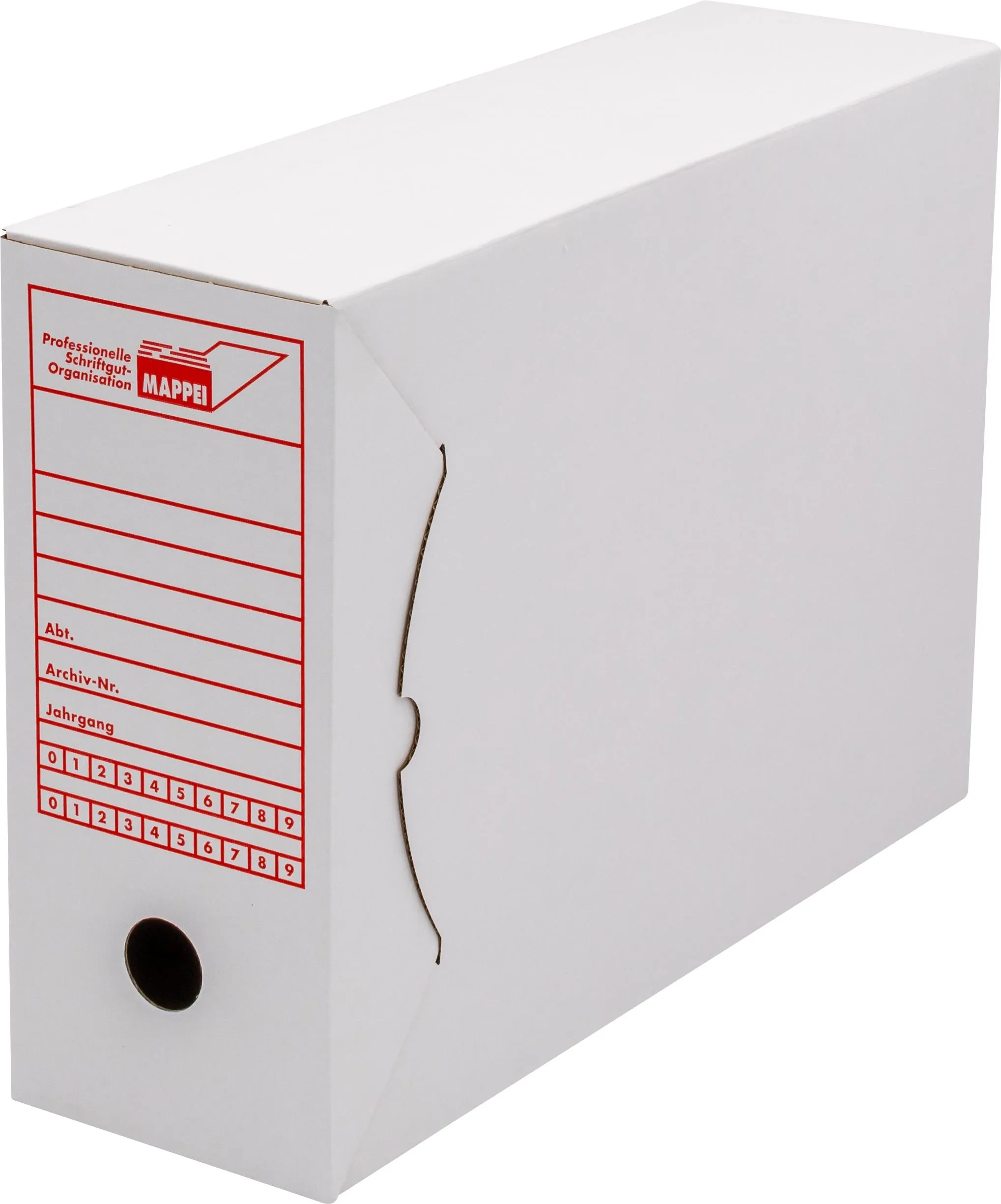 Archivschachtel A4, lateral, Mikrowelle, weiß-Artikelnummer-324166
