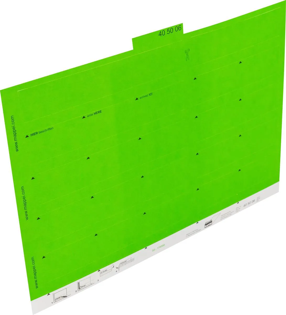 Selbstklebe-Reiter, grün, 55 mm breit, Karton